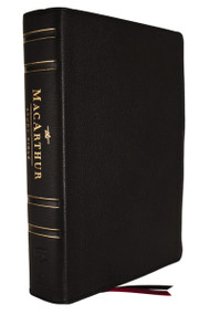 NKJV, MacArthur Study Bible, Black Genuine Leather, Comfort Print (Unleashing God's Truth One Verse at a Time (Holy Bible, New King James Version)) by John F. MacArthur, Thomas Nelson, 9780785241799