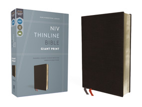 NIV, Thinline Bible, Giant Print, Bonded Leather, Black, Red Letter, Comfort Print by Zondervan, 9780310448594