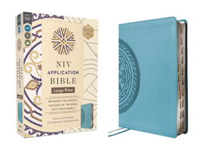 NIV Application Bible, Large Print, Leathersoft, Teal, Red Letter, Thumb Indexed, Comfort Print by Zondervan, 9780310467779
