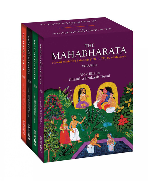 The Mahabharata (Mewari Miniature Paintings (1680-1698) by Allah Baksh Volumes I-IV) by Alok Bhalla, Chandra Prakash Deval, 9788196405359