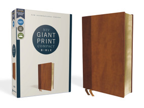 NIV, Giant Print Compact Bible, Leathersoft, Brown, Red Letter, Comfort Print by Zondervan, 9780310454731