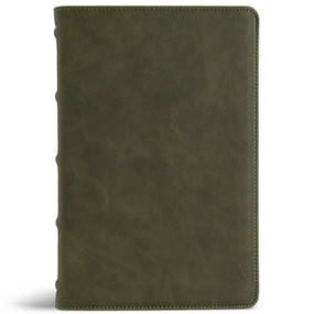 CSB Large Print Personal Size Reference Bible, Optimal Type, Holman Handcrafted Collection, Marbled Olive Premium Calfskin by CSB Bibles by Holman, 9798384553014