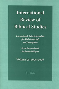 International Review of Biblical Studies, Volume 52 (2005-2006) by Bernhard Lang, 9789004155831
