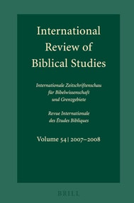 International Review of Biblical Studies, Volume 54 (2007-2008) by Bernhard Lang, 9789004172548