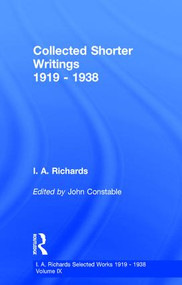 Collected Shorter Writings V9 by John Constable, I. A. Richards, 9780415217408
