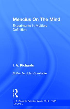 Mencius On The Mind (Experiments in Multiple Definition) by John Constable, 9780415217361