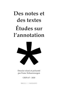 Des notes et des textes; études sur l'annotation (French Edition) by Franc Schuerewegen, 9789004437838