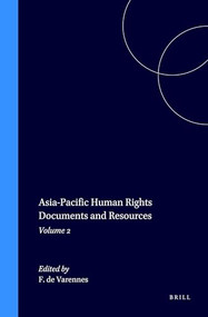 Asia-Pacific Human Rights Documents and Resources (Volume 2) by Fernand de Varennes, 9789041113184
