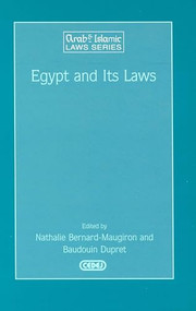 Egypt and Its Laws by Nathalie Bernard-Maugiron, Badouin Dupret, 9789041116390