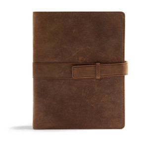 CSB Legacy Notetaking Bible, Tan Genuine Leather with Strap by CSB Bibles by Holman, 9781535953429