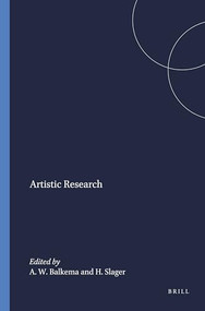 Artistic Research by Annette W. Balkema, Henk Slager, 9789042010970