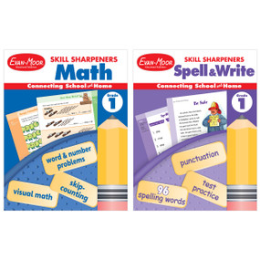 Skill Sharpeners Math And Spelling, Grade 1 by Evan-Moor Educational Publishers, 9781645141952