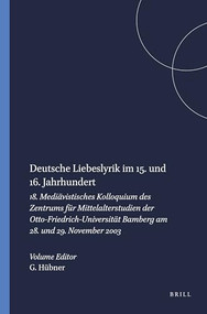 Deutsche Liebeslyrik im 15. und 16. Jahrhundert (German Edition) by Gert Hübner, 9789042018358