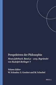 Perspektiven der Philosophie (Neues Jahrbuch. Band 31 - 2005. Begründet von Rudolph Berlinger †) (German Edition) by Wiebke Schrader, Georges Goedert, Martina Scherbel, 9789042019775