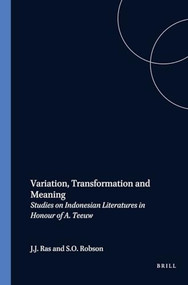 Variation, Transformation and Meaning by J.J. Ras, 9789067180276