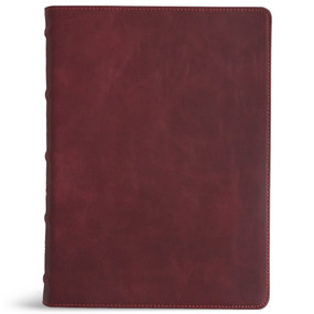 KJV Single-Column Wide-Margin Bible, Holman Handcrafted Collection, Marbled Burgundy Premium Calfskin by Holman Bible Publishers, 9798384553137