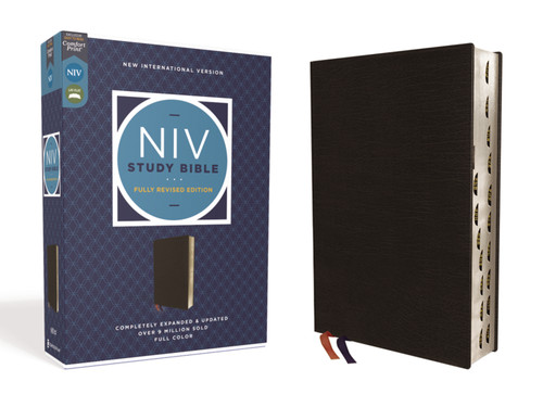 NIV Study Bible, Fully Revised Edition (Study Deeply. Believe Wholeheartedly.), Bonded Leather, Black, Red Letter, Thumb Indexed, Comfort Print by Kenneth L. Barker, Mark L. Strauss, Jeannine K. Brown, Craig L. Blomberg, Michael Williams, Zondervan, 9780310448983