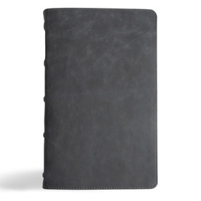CSB Single-Column Personal Size Bible, Holman Handcrafted Collection, Marbled Slate Premium Calfskin by CSB Bibles by Holman, 9781430094708