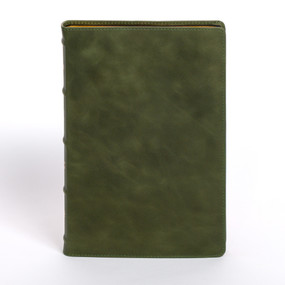 NASB Large Print Thinline Bible, Holman Handcrafted Collection, Marbled Olive Premium Calfskin by Holman Bible Publishers, 9798384518044