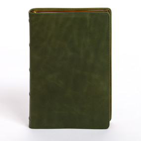 KJV Giant Print Bible, Holman Handcrafted Collection, Marbled Olive Premium Calfskin by Holman Bible Publishers, 9798384518426