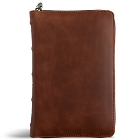 CSB Single-Column Compact Bible, Holman Handcrafted Collection, Zipper Closure, Marbled Tan Premium Calfskin by CSB Bibles by Holman, 9798384546238
