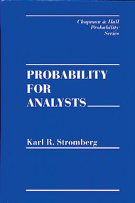 Probability For Analysts by Karl Stromberg, 9780412041716