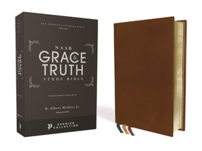 NASB, The Grace and Truth Study Bible, Premium Goatskin Leather, Brown, Premier Collection, Black Letter, 1995 Text, Art Gilded Edges, Comfort Print by R. Albert Mohler, Jr., Zondervan, 9780310447726