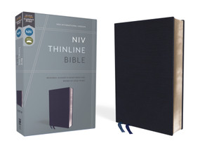 NIV, Thinline Bible, Bonded Leather, Navy, Red Letter, Comfort Print by Zondervan, 9780310448822