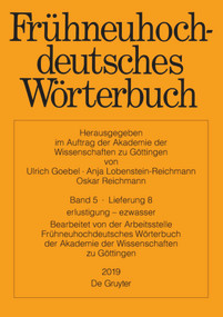 erlustigung - ezwasser (German Edition) by Arbeitsstelle Frühneuhochdeutsches Wörte rbuch, 9783110624892