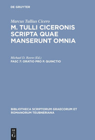 Oratio pro P. Quinctio (Latin Edition) by Marcus Tullius Cicero, Michael D. Reeve, 9783598711756