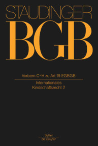 Vorbem C-H zu Art 19 EGBGB ((Internationales Kindschaftsrecht 2)) (German Edition) by Jörg Pirrung, Dieter Henrich, 9783805910606