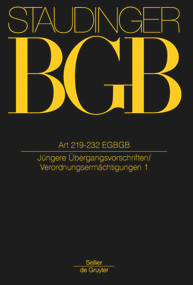 Art 219-232 ((Jüngere Übergangsvorschriften / Verordnungsermächtigungen)) (German Edition) by Werner Bienwald, Michael Coester, Heinrich Dörner, et al., Heinrich Dörner, 9783805911993