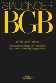 Artikel 7-12, 47, 48 EGBGB ((Internationales Recht der natürlichen Personen und der Rechtsgeschäfte)) (German Edition) by Rainer Hausmann, Ulrich Magnus, Christoph Althammer, Peter Winkler von Mohrenfels, Peter Mankowski, 9783805912662