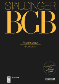 §§ 2346-2352 ((Erbverzicht)) (German Edition) by Günther Schotten, Christian Baldus, 9783805913256