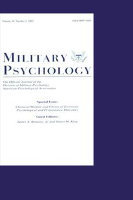 Chemical Warfare and Chemical Terrorism (Psychological and Performance Outcomes:a Special Issue of military Psychology) by James A. Romano, Jr., James M. King, 9781138475625