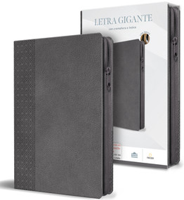 Biblia Reina Valera letra gigante, símil piel gris con cremallera e índice / Spanish Bible Reina Valera Giant Print, Gray Leathersoft with Zipper and I.. by Reina Valera 1909, 9798890988218