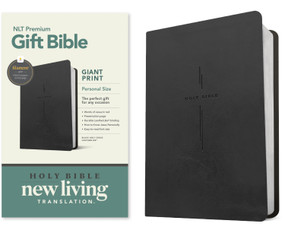 NLT Premium Gift Bible, Personal Size Giant Print, Filament Enabled (LeatherLike, Black Holy Cross, Red Letter) by Tyndale, New Living Translation, 9798400523502