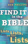 Find It in the Bible (Lists, Lists, and Lists) by Bob Phillips, 9781582293981