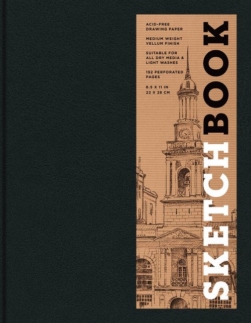 Sketchbook 8.5 x 11" Black Hardcover Mixed Media Sketchbook for Drawing (Acid-Free Quality Paper (128 pages)) by Union Square & Co., 9781454909224