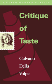 Critique of Taste by Galvano Della Volpe, Michael Caesar, 9780860915652