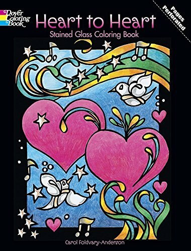 Heart to Heart Stained Glass Coloring Book by Carol Foldvary-Anderson, 9780486486482