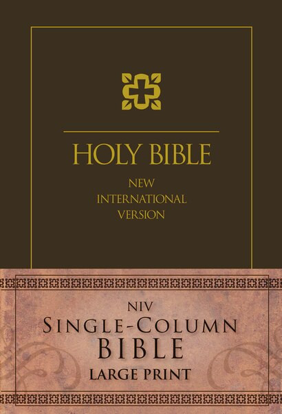 NIV, Single-Column Bible, Large Print, Hardcover, Brown by  Zondervan, 9780310431640