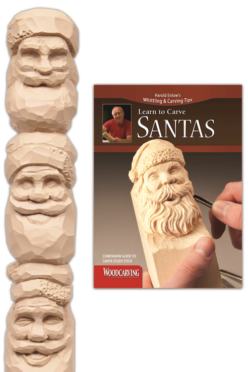 Santas Study Stick Kit (Learn to Carve Faces with Harold Enlow) (Learn to Carve Santas Booklet & Santa Study Stick) by Harold Enlow, 9781565235786