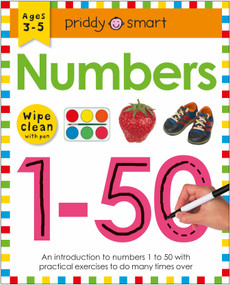 Numbers 1-50 (Wipe Clean Workbook) (Ages 3-5; wipe-clean with pen) by Roger Priddy, 9780312521912