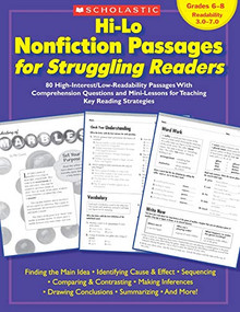 Hi-Lo Nonfiction Passages for Struggling Readers: Grades 6-8 (80 High-Interest/Low-Readability Passages With Comprehension Questions and Mini-Lessons for Teaching Key Reading Strategies) - 9780439694988 by Maria Chang, Scholastic Teaching Resources, Scholastic, 9780439694988