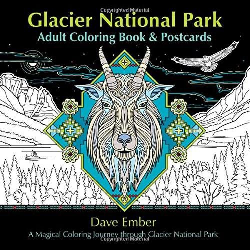 Glacier National Park Adult Coloring Book and Postcards, 9781560376927