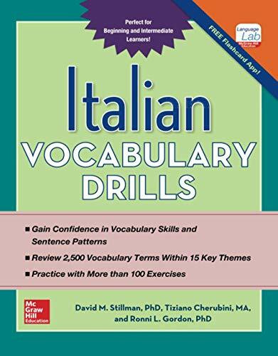 Italian Vocabulary Drills by Tiziano Cherubini, Ronni L. Gordon, David M. Stillman, 9780071823777
