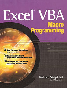 Excel VBA Macro Programming by Richard Shepherd, 9780072231441