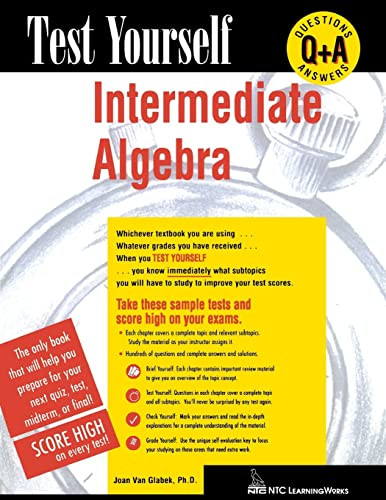 Test Yourself: Intermediate Algebra by Joan Van Glabek, 9780844223612