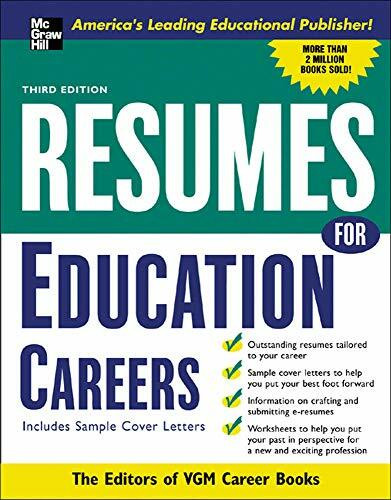 Resumes for Education Careers by Editors of VGM, 9780071437387